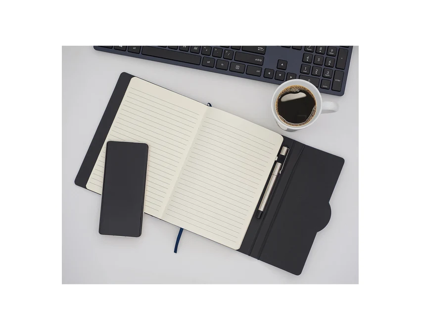 Granatowy notes bambusowy A5 Nestor z logo firmy