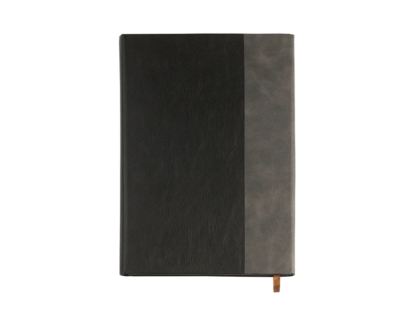 Szary notes książkowy Prato z logo, magnesem i karteczkami