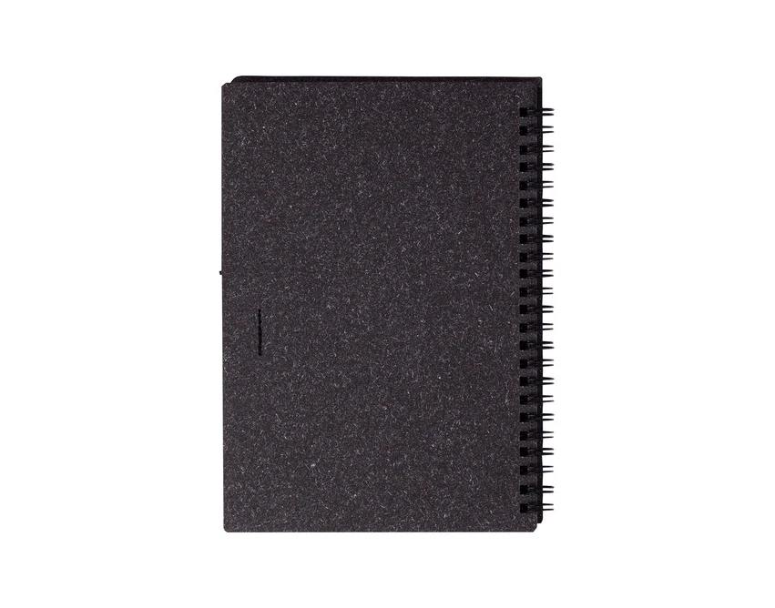 Czarny notes A5 Telde z eko długopisem i logo firmy