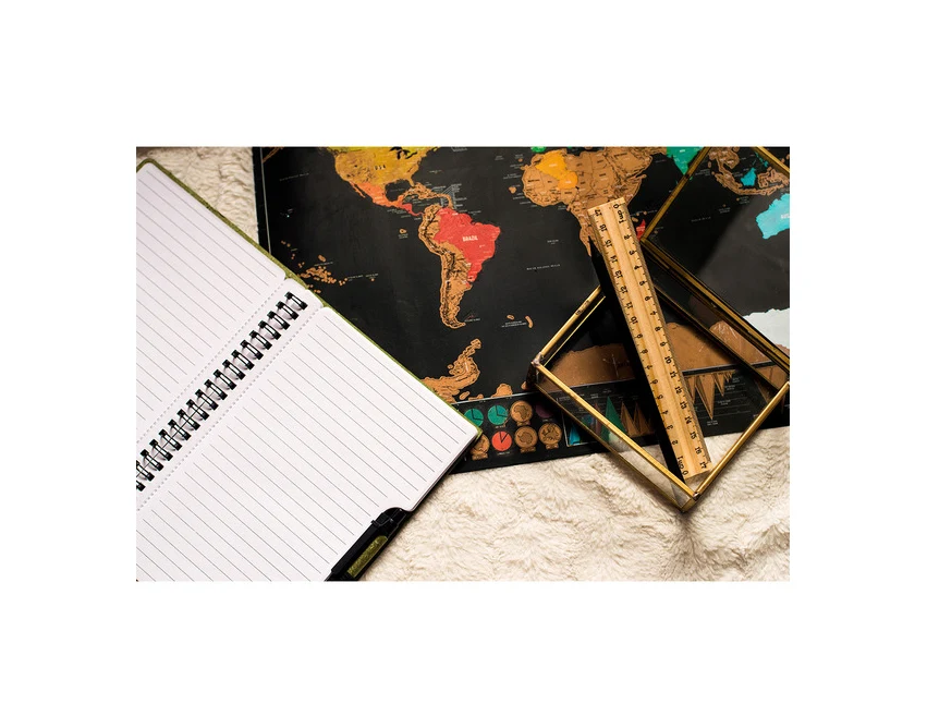 Czarny notes A5 Telde z eko długopisem i logo firmy