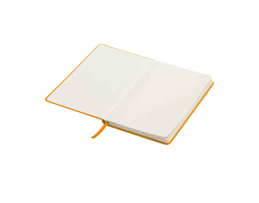 Pomarańczowy notatnik Asturias A5 z logo i gumką