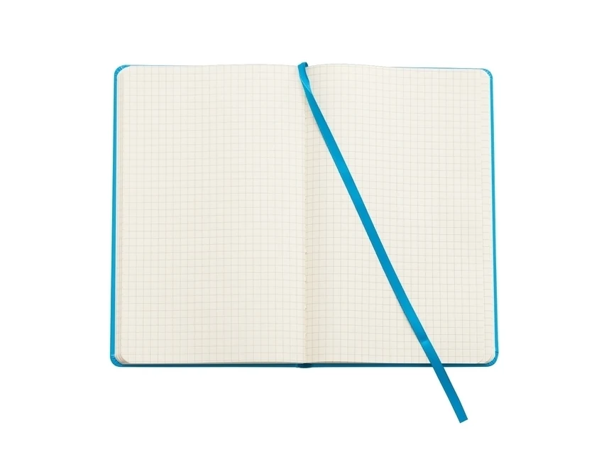 Notes książkowy jasnoniebieski A5 z logo, twarda oprawa