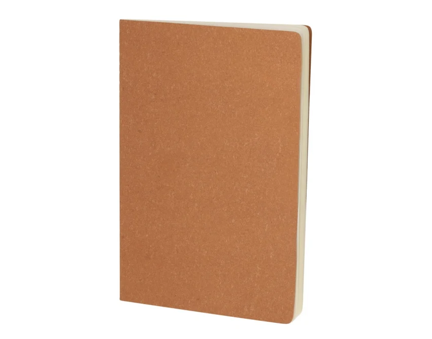 Beżowy notatnik A5 ze skóry z recyklingu z logo firmy