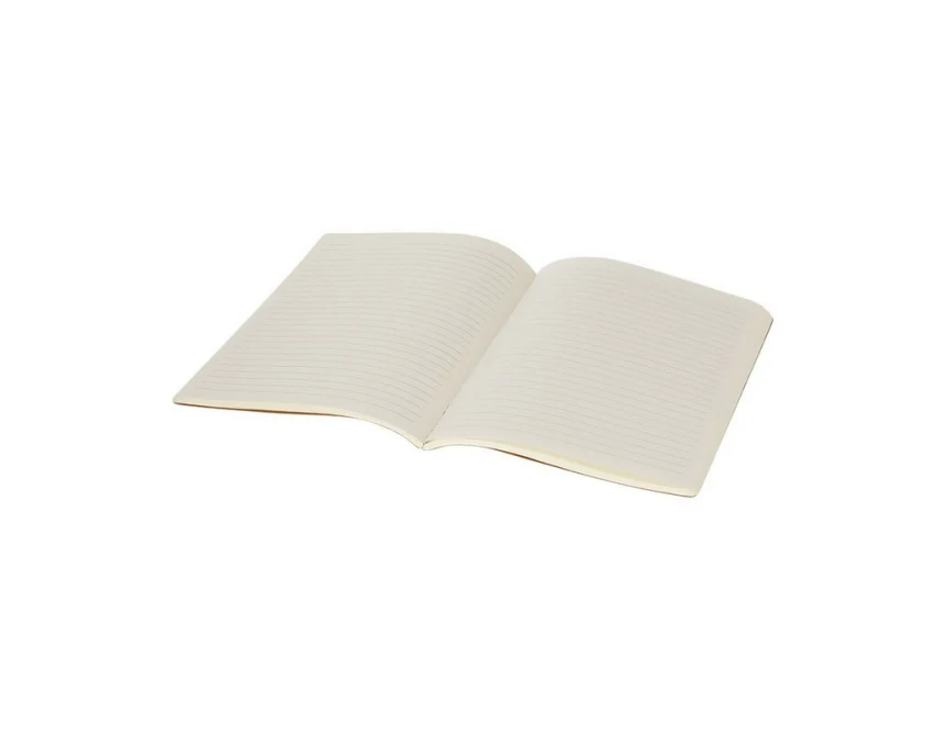 Beżowy notatnik A5 ze skóry z recyklingu z logo firmy