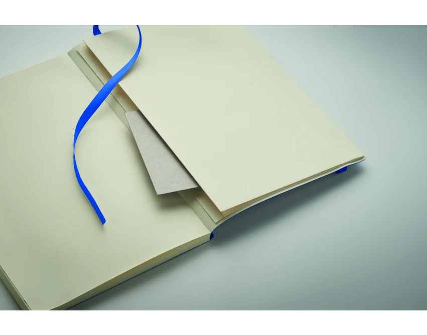 Notes A5 z gumką Breta ekologiczny niebieski z logo