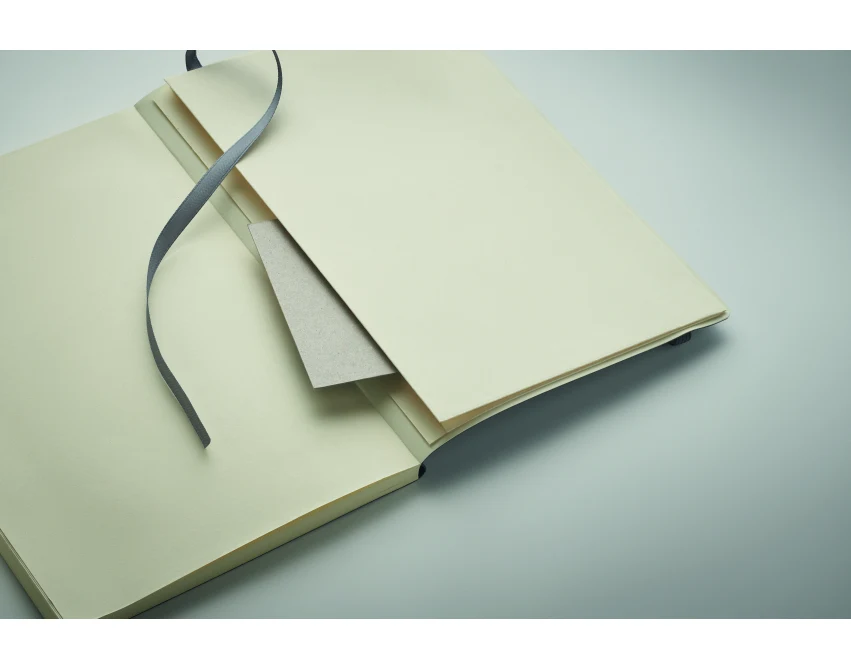 Notes A5 kamienny szary z recyklingu z logo