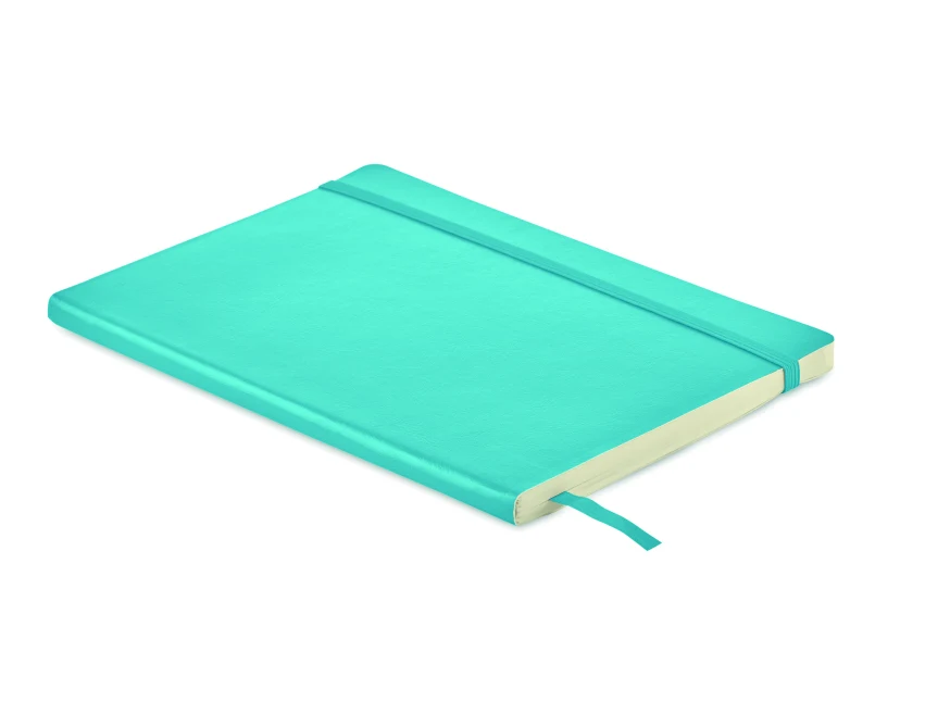 Turkusowy notes firmowy A5 z recyklingu z logo Breta