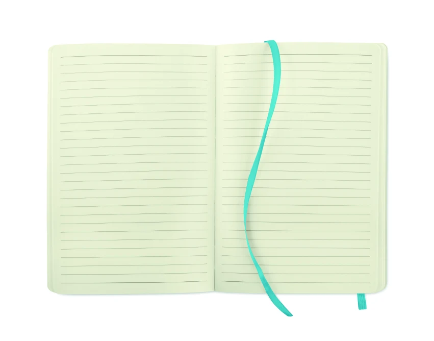 Turkusowy notes firmowy A5 z recyklingu z logo Breta