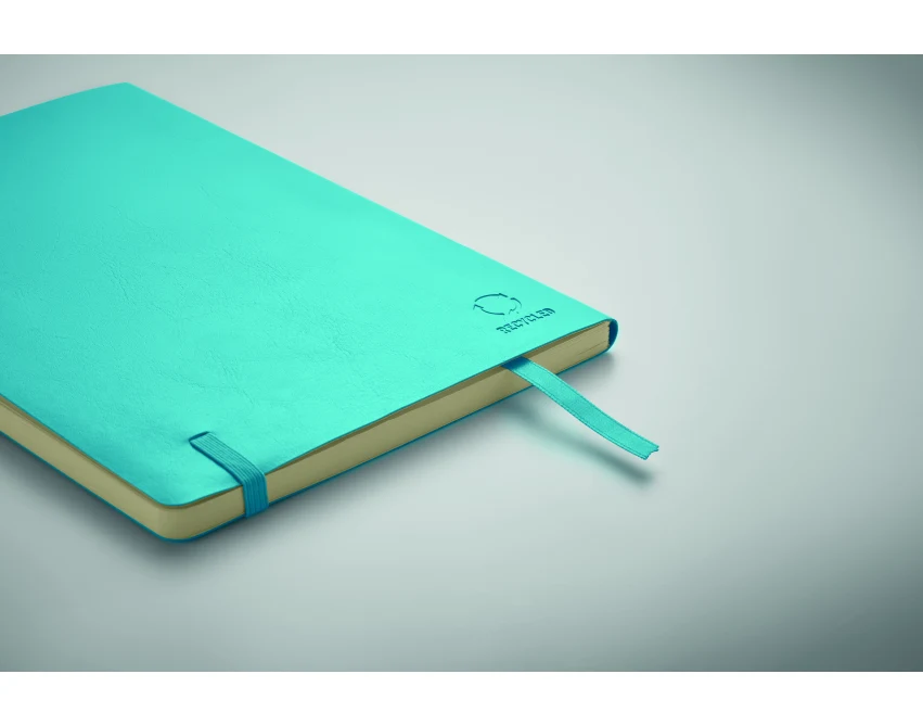 Turkusowy notes firmowy A5 z recyklingu z logo Breta