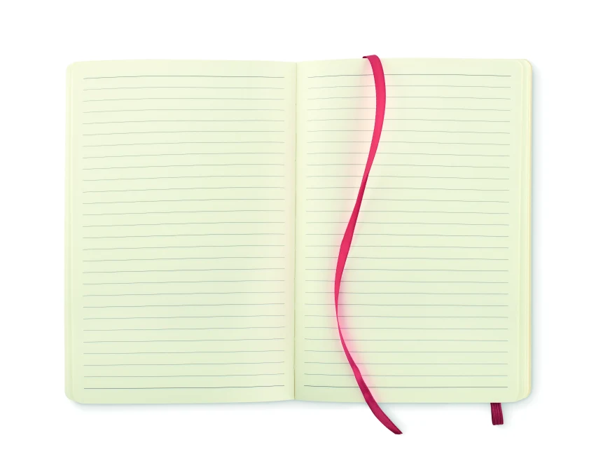 Różowy notes A5 z recyklingu PU z logo – miękka okładka