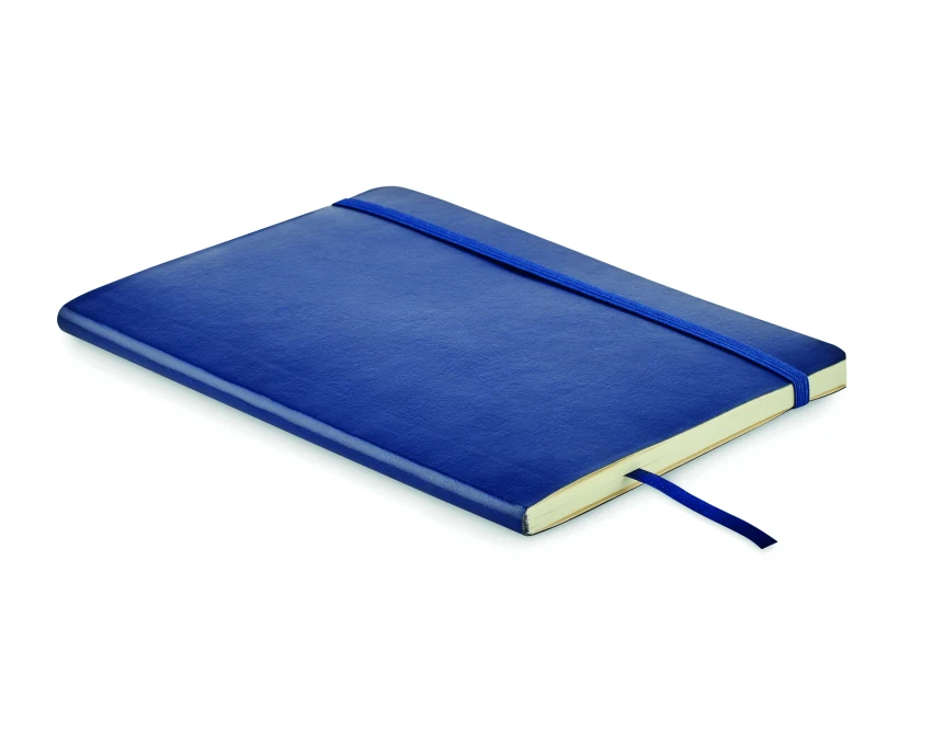 Notes A5 niebieski z recyklingu PU FSC z logo firmy