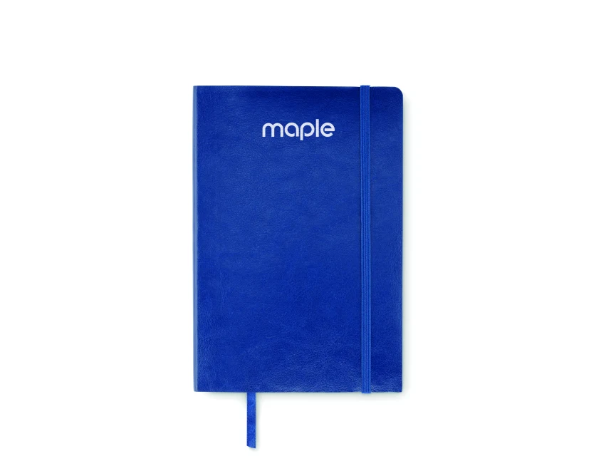 Notes A5 niebieski z recyklingu PU FSC z logo firmy