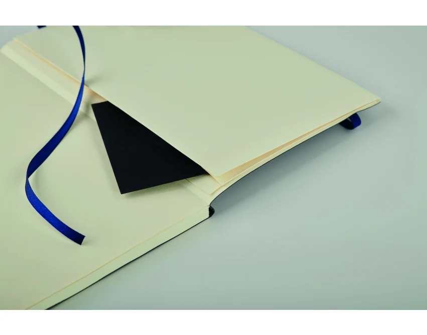 Notes A5 niebieski z recyklingu PU FSC z logo firmy