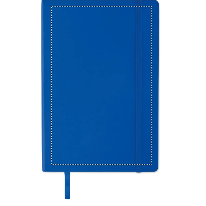 Schemat znakowania dla Sitodruk - S2 na gadżecie: Notes A5 z gumką Breta ekologiczny niebieski z logo