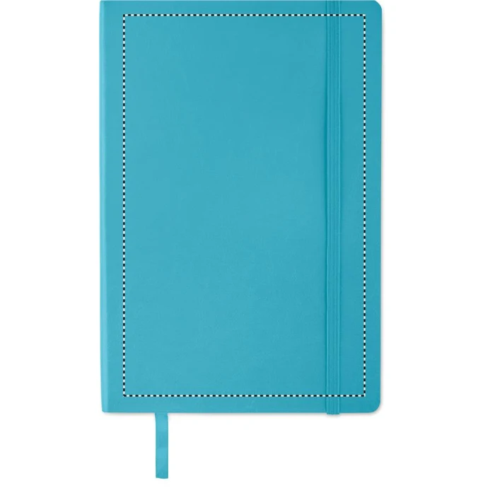 Schemat znakowania dla Sitodruk - S2 na gadżecie: Turkusowy notes firmowy A5 z recyklingu z logo Breta