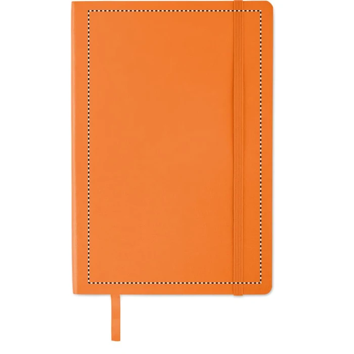 Schemat znakowania dla Tłoczenie - B na gadżecie: Notes A5 z logo miękka okładka PU pomarańczowy FSC