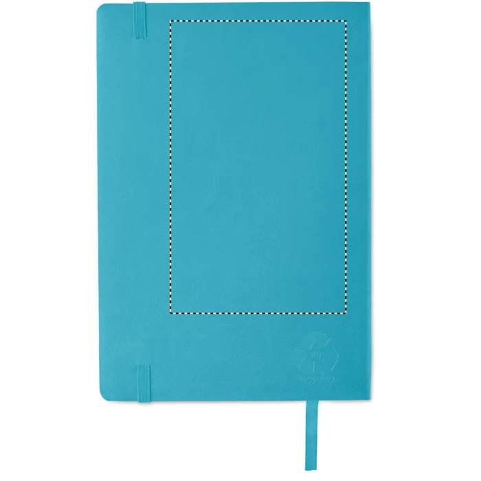 Schemat znakowania dla Sitodruk - S2 na gadżecie: Turkusowy notes firmowy A5 z recyklingu z logo Breta