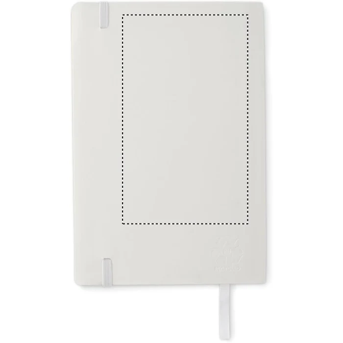 Schemat znakowania dla Sitodruk - S2 na gadżecie: Notes firmowy Breta biały A5, miękka okładka, logo, eco