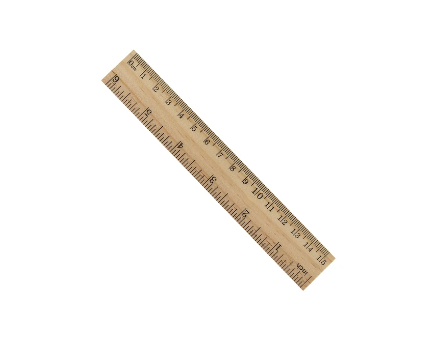 Brązowy planer Melle z drewnianą linijką i logo firmy