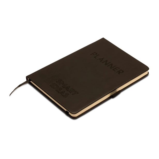Planner Allright czarny A5 z ekoskóry PU z logo firmy