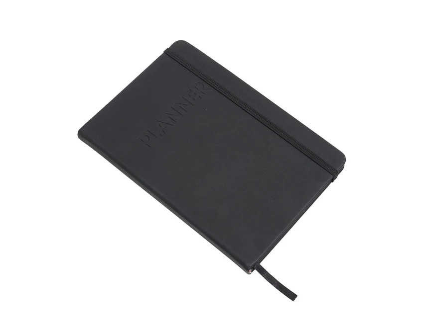 Planner Allright czarny A5 z ekoskóry PU z logo firmy