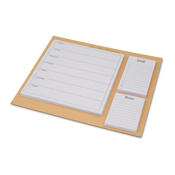 Beżowy planner Shu A4 z logo – organizer biurkowy, 80 stron