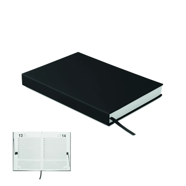 Czarny notatnik firmowy A5 Routine z logo, 416 stron