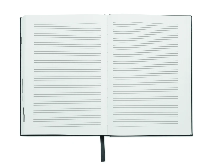 Czarny notatnik firmowy A5 Routine z logo, 416 stron