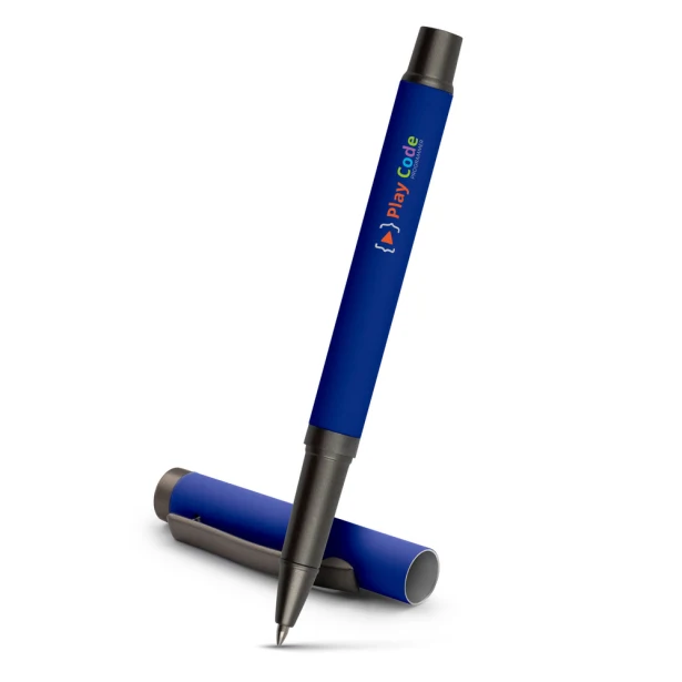 Długopis żelowy Geraldine granatowy z logo firmy 0,7 mm