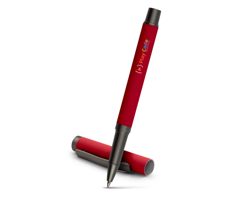 Czerwony długopis żelowy Geraldine z nadrukiem logo