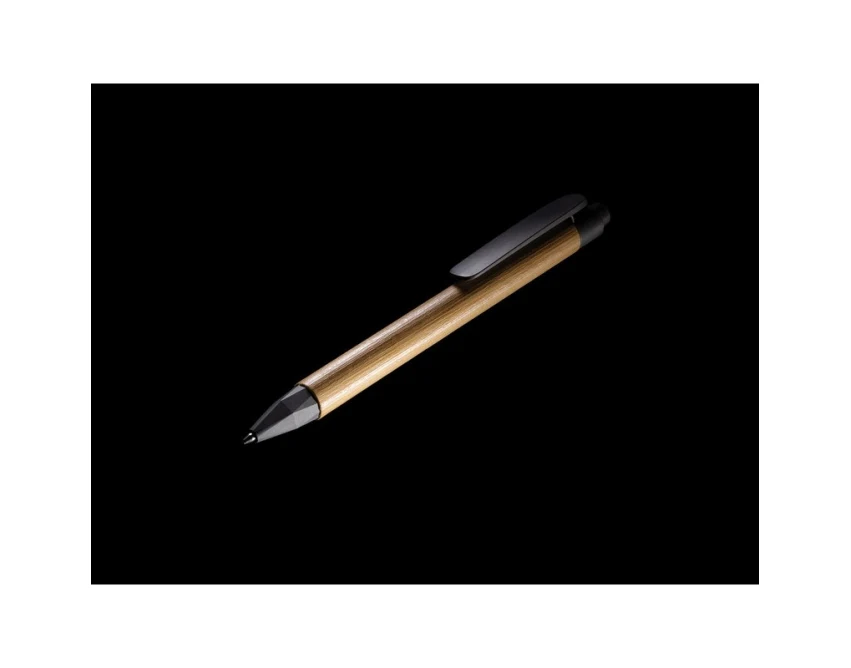 Czarny eko długopis z papieru z recyklingu z nadrukiem