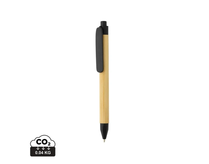 Czarny eko długopis z papieru z recyklingu z nadrukiem