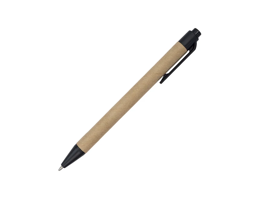 Długopis tekturowy Mixy czarny/brązowy z logo firmy