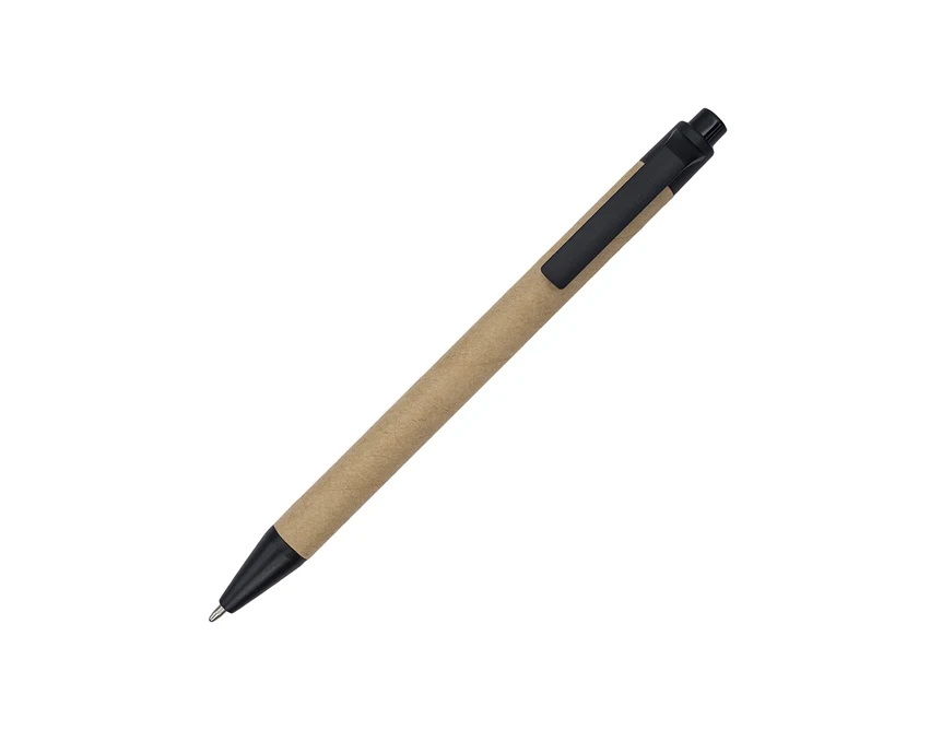 Długopis tekturowy Mixy czarny/brązowy z logo firmy