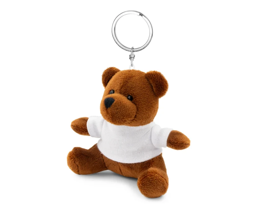 Brązowy pluszowy miś Telmo brelok z białą koszulką