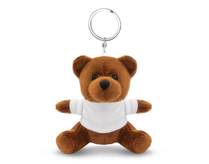 Brązowy pluszowy miś Telmo brelok z białą koszulką