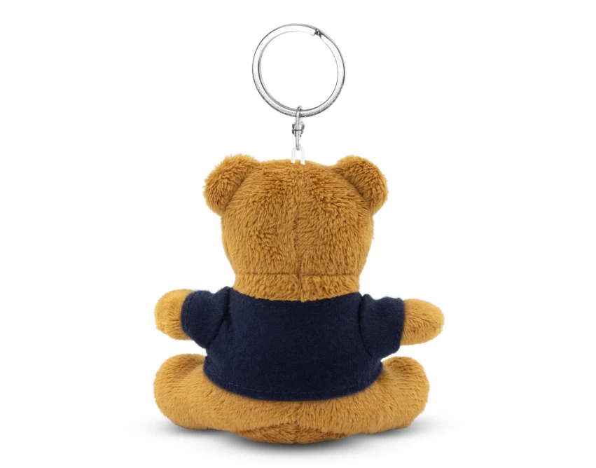 Pluszowy brelok miś jasnobrązowy z granatową koszulką