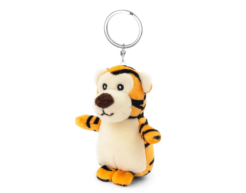 Pluszowy brelok tygrys pomarańczowy z logo firmy