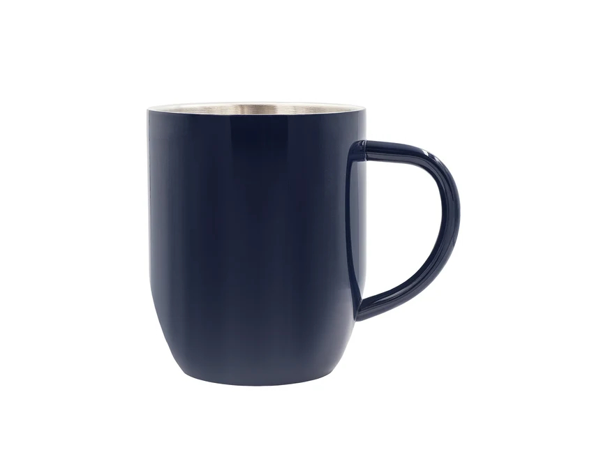 Kubek stalowy Day 350 ml granatowy z nadrukiem logo