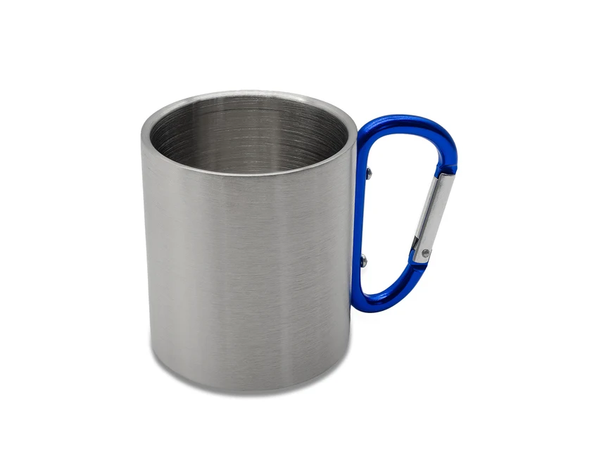 Kubek stalowy Denali 220 ml niebieski z karabińczykiem