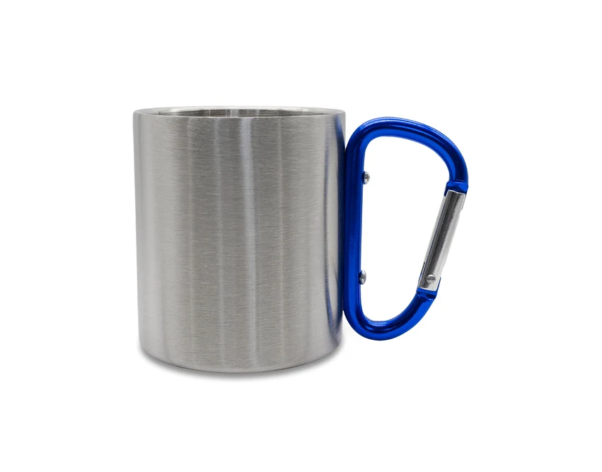 Kubek stalowy Denali 220 ml niebieski z karabińczykiem