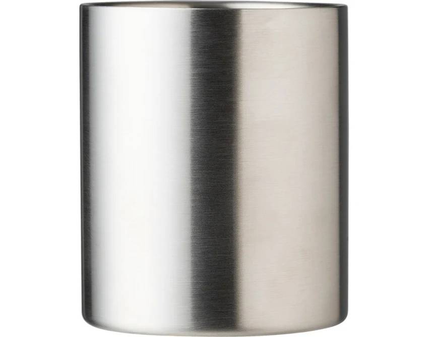 Srebrny kubek metalowy 250 ml z grawerem Twojego logo
