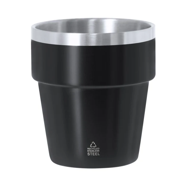 Czarny kubek stalowy 250 ml z grawerem – eko gadżet