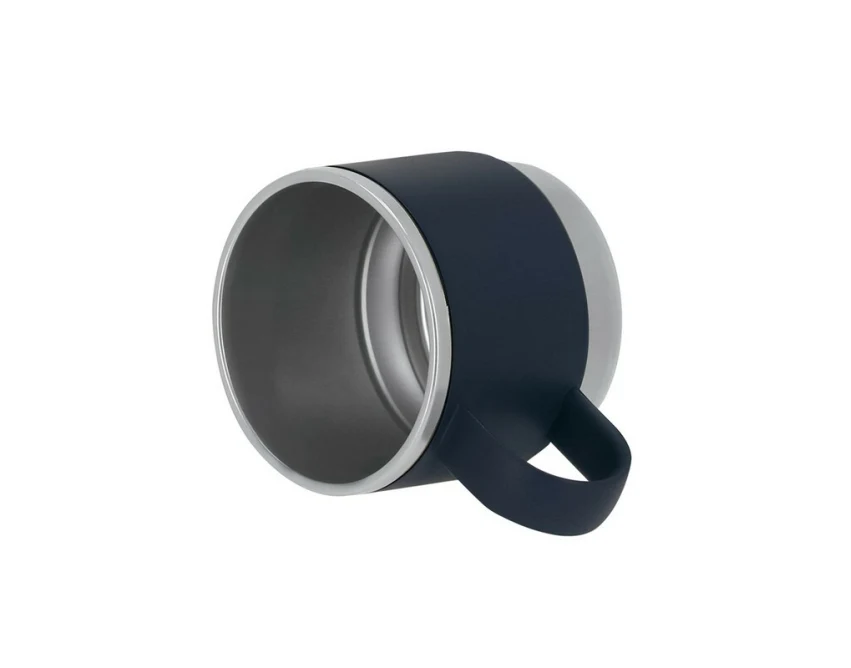 Granatowy kubek 140 ml z recyklingu z logo dla firm