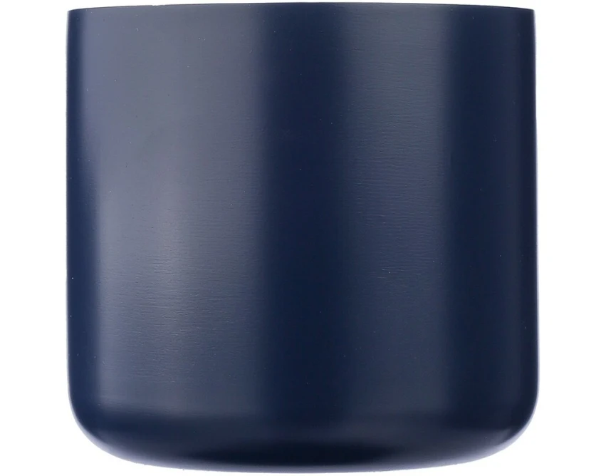 Granatowy kubek reklamowy z drewna i stali 400 ml z logo