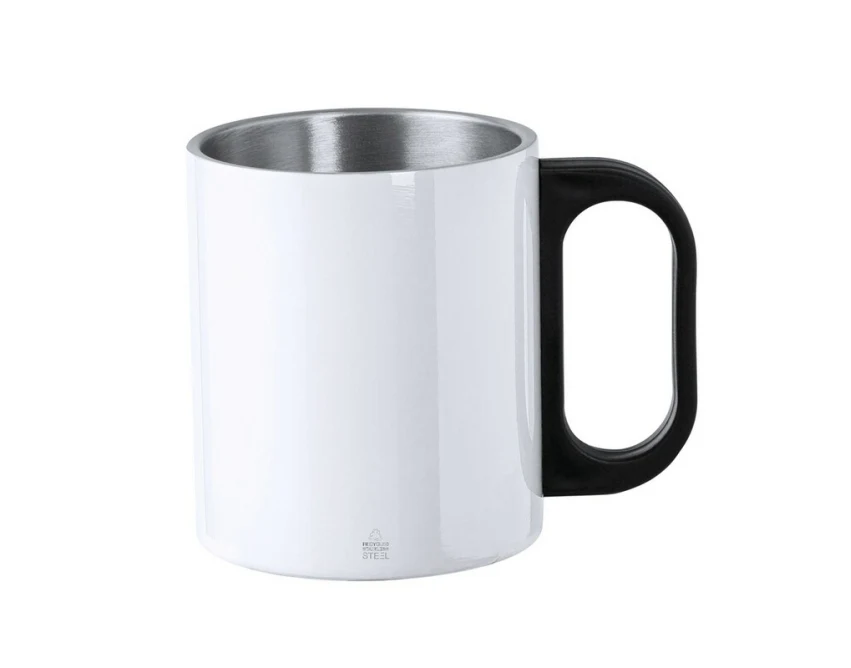 Biały kubek metalowy 300 ml z logo – grawer lub nadruk