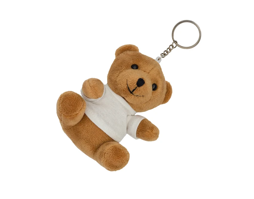 Brązowy pluszowy brelok miś Ollie z logo dla firm