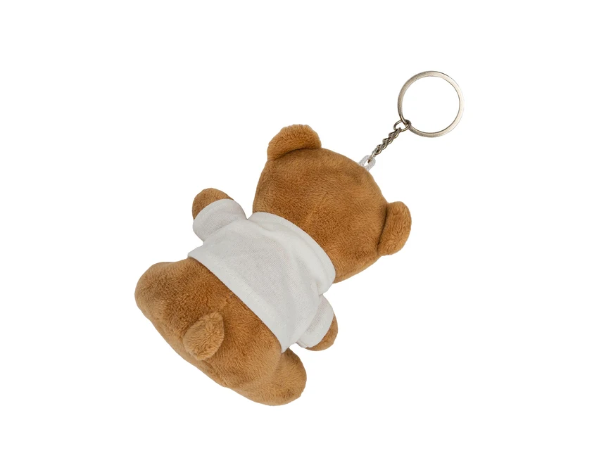 Brązowy pluszowy brelok miś Ollie z logo dla firm