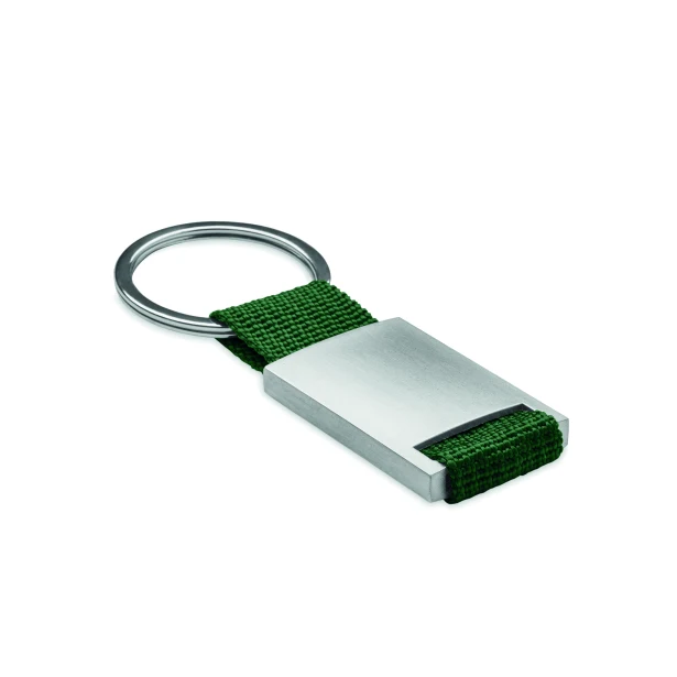 Ciemnozielony brelok hotelowy metalowy z logo – Tech