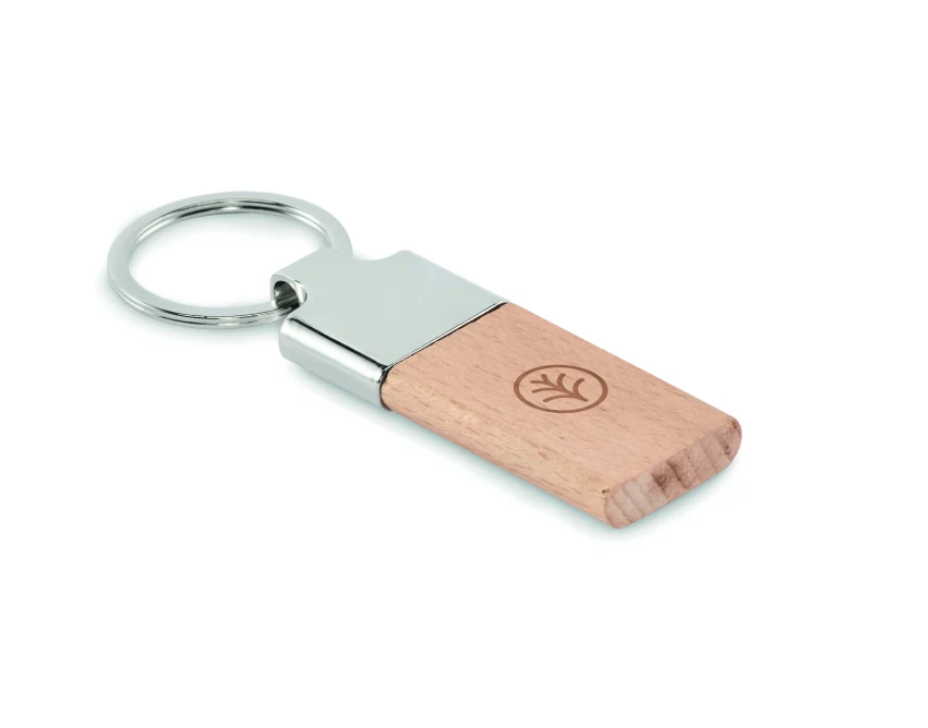 Brelok z drewna kauczukowego Llaving z grawerem logo